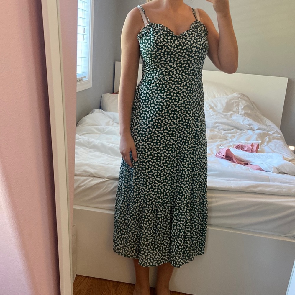 Green midi dress